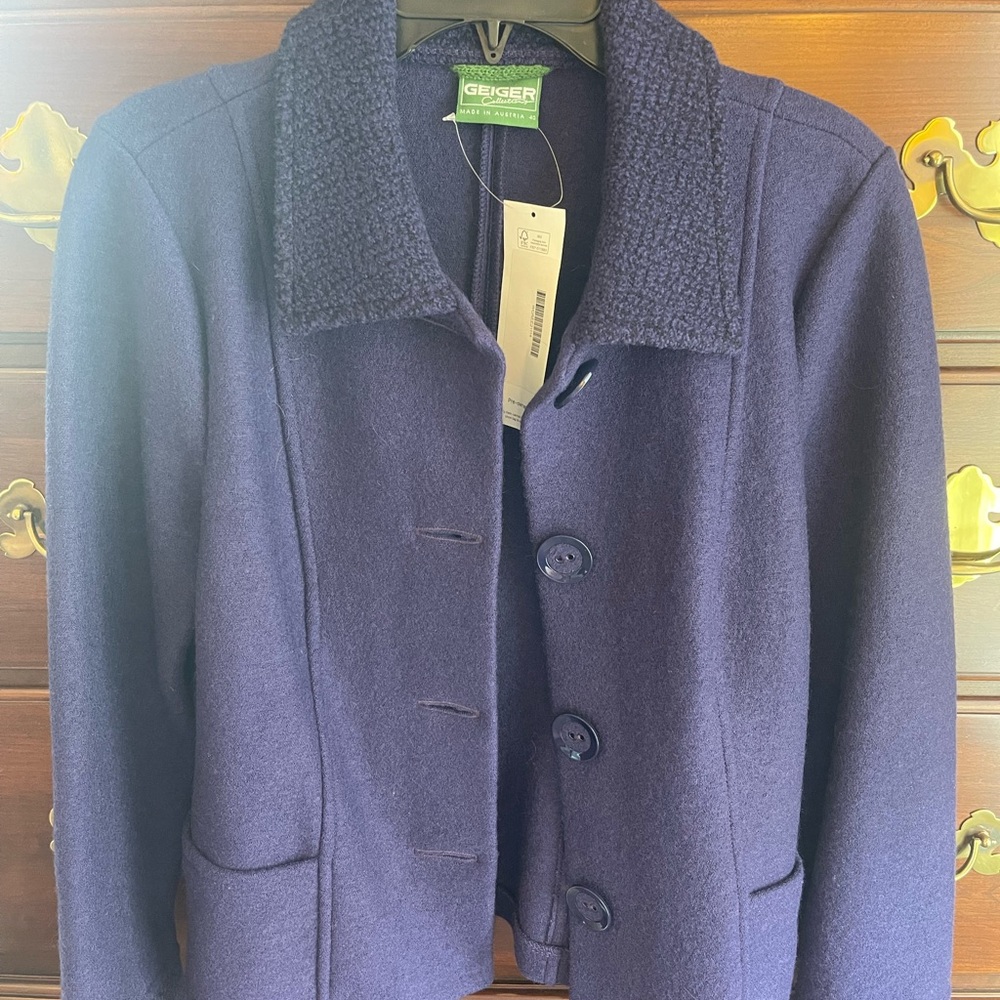 Purple Tailored Geiger Boiled Wool Blazer Suit Jacket
